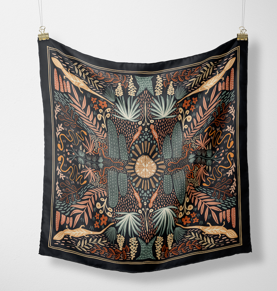 Midnight Desert Silk Wild Rag