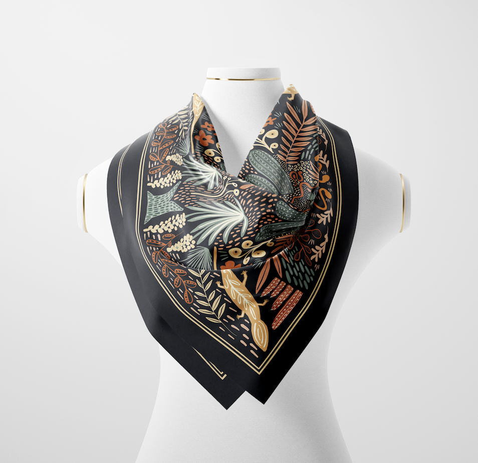 Midnight Desert Silk Wild Rag