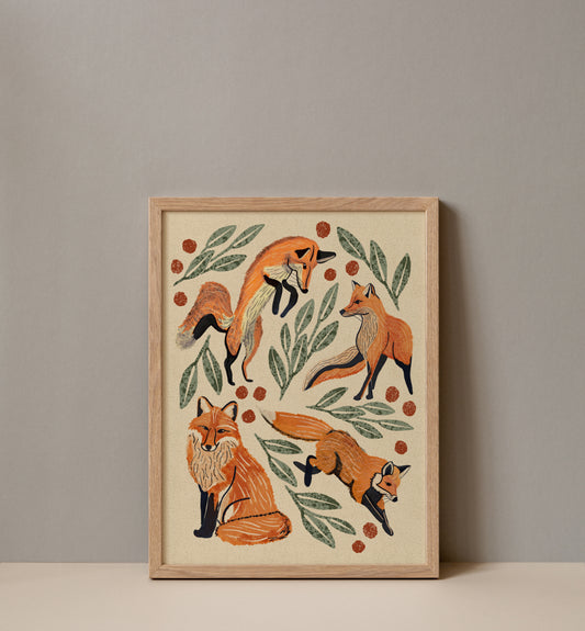 Foxes - 8x10 Art Print